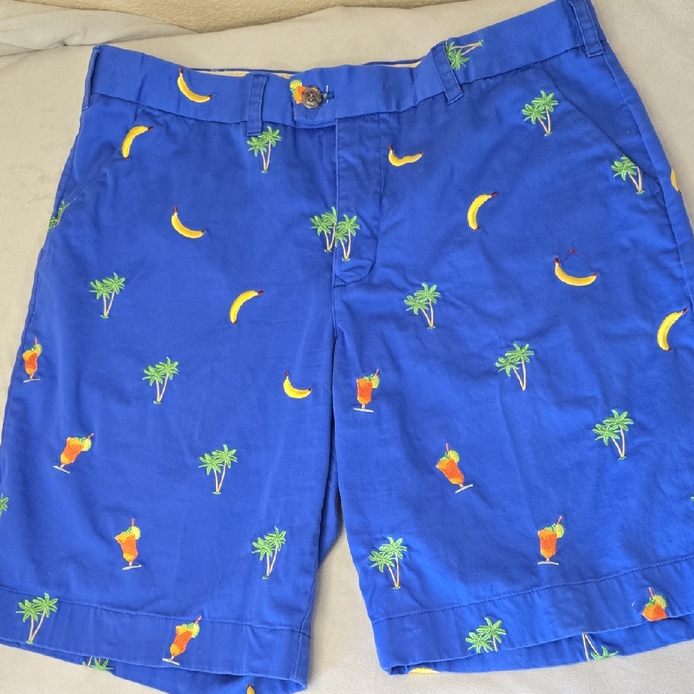 Loudmouth Blue Shorts with Tropical Print